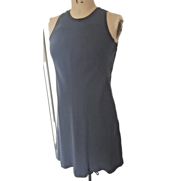 Laura Ashley gray blue A line shift sheath mini dress 6 - Picture 8 of 12